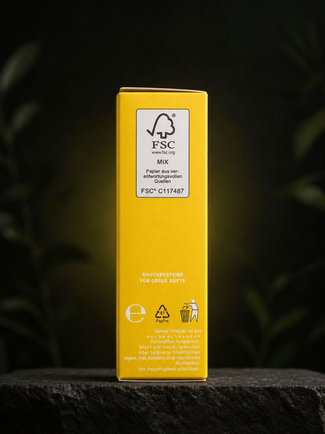 Cali Gold package side view with FSC and product information